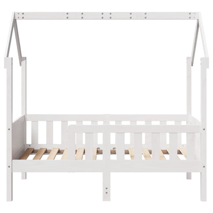 Cama infantil formato casa 80x160 cm pinho maciço branco