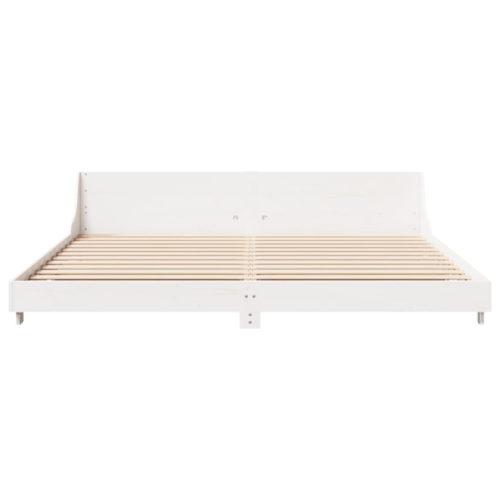 Estrutura de cama com cabeceira 180x200cm pinho maciço branco