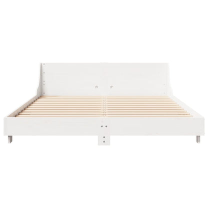 Estrutura cama c/ cabeceira 135x190 cm pinho maciço branco