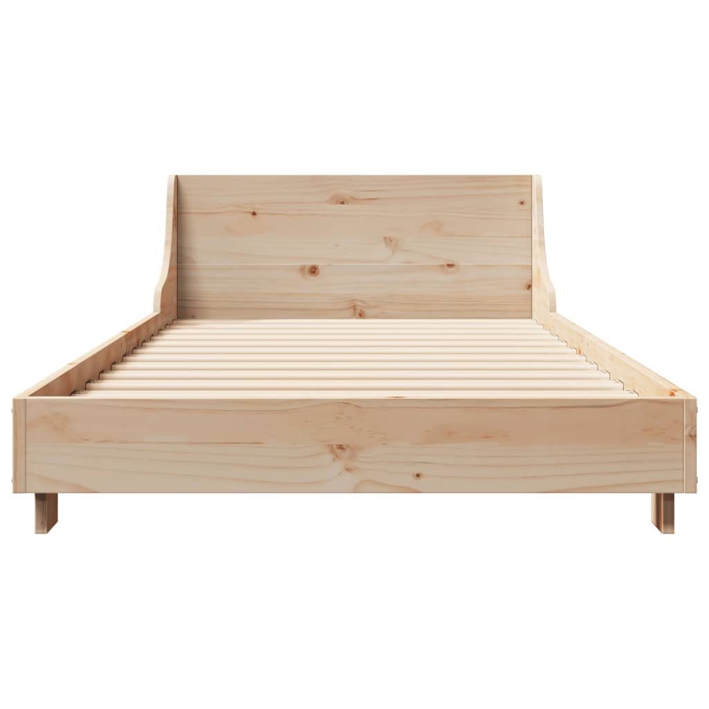 Estrutura de cama com cabeceira 90x190 cm pinho maciço