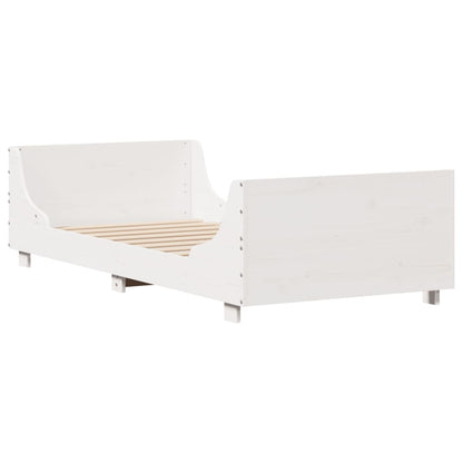 Cama sem colchão 75x190 cm madeira de pinho maciça branco