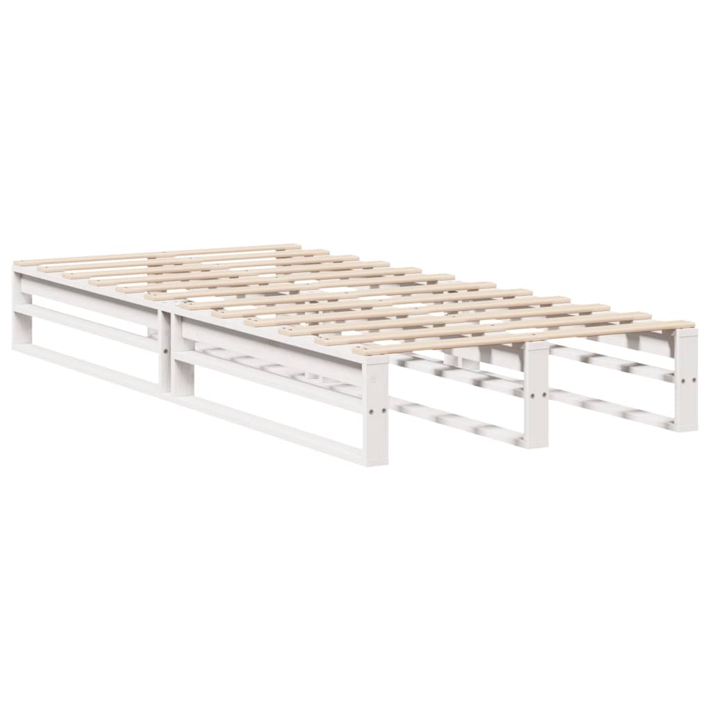 Cama sem colchão 75x190 cm madeira de pinho maciça branco