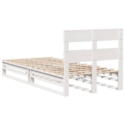 Cama sem colchão 75x190 cm madeira de pinho maciça branco