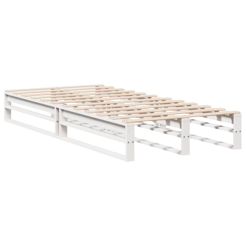 Cama sem colchão 90x190 cm madeira de pinho maciça branco