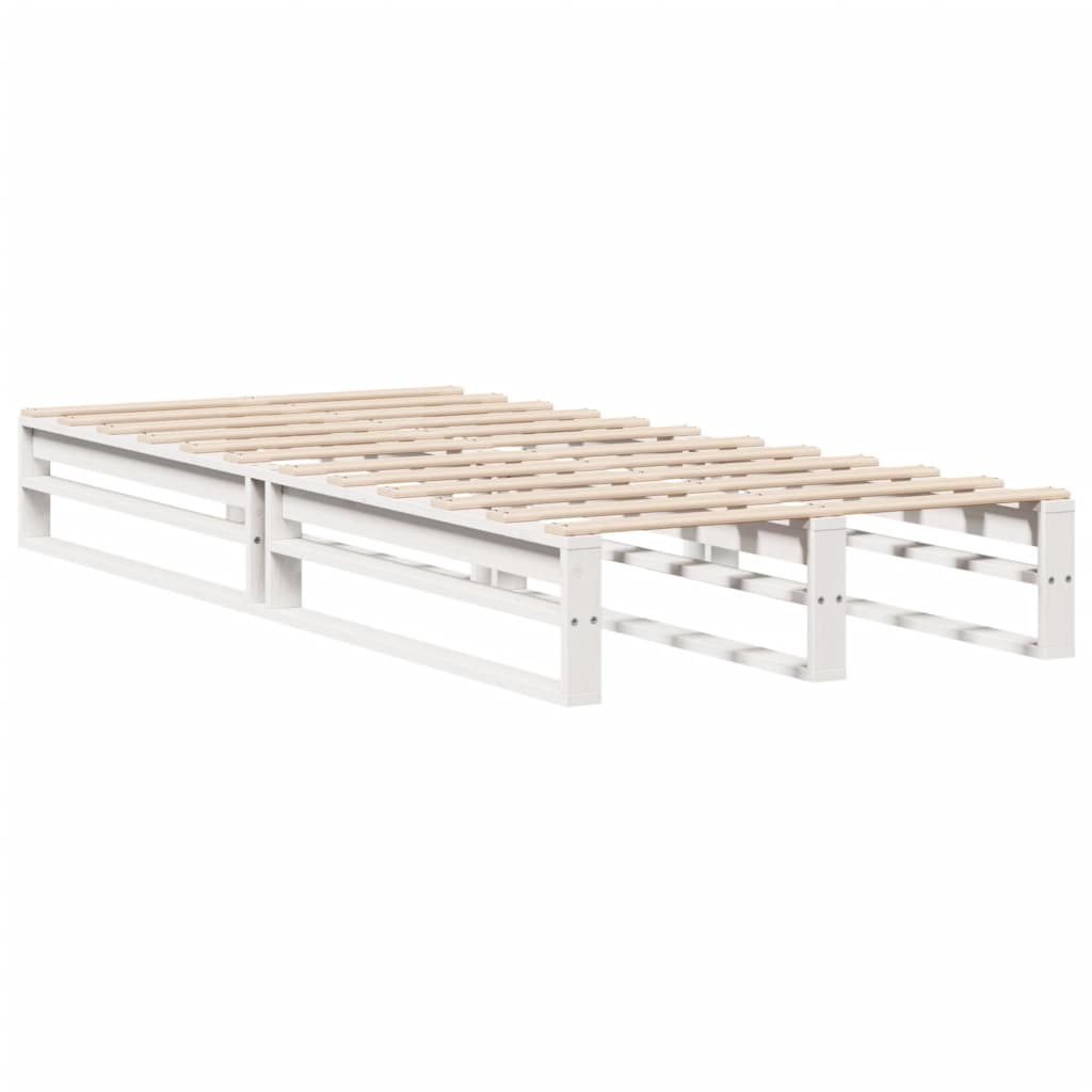 Cama sem colchão 75x190 cm madeira de pinho maciça branco