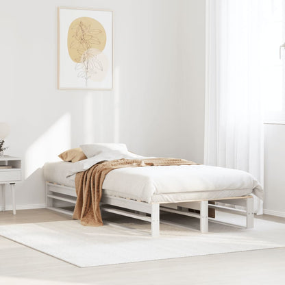 Cama sem colchão 75x190 cm madeira de pinho maciça branco