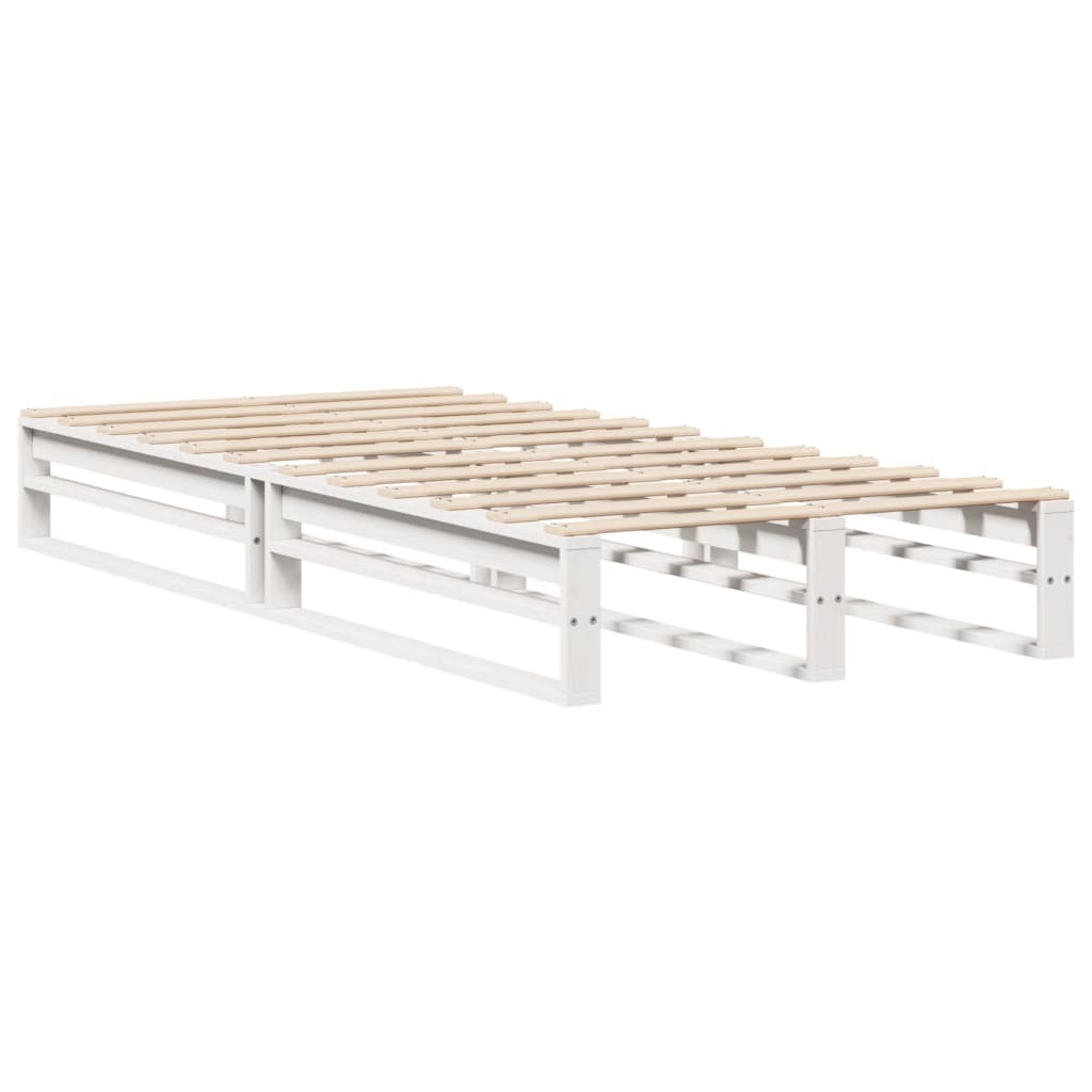 Cama sem colchão 90x190 cm madeira de pinho maciça branco