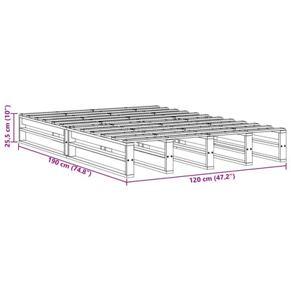 Cama sem colchão 120x190 cm madeira de pinho maciça branco