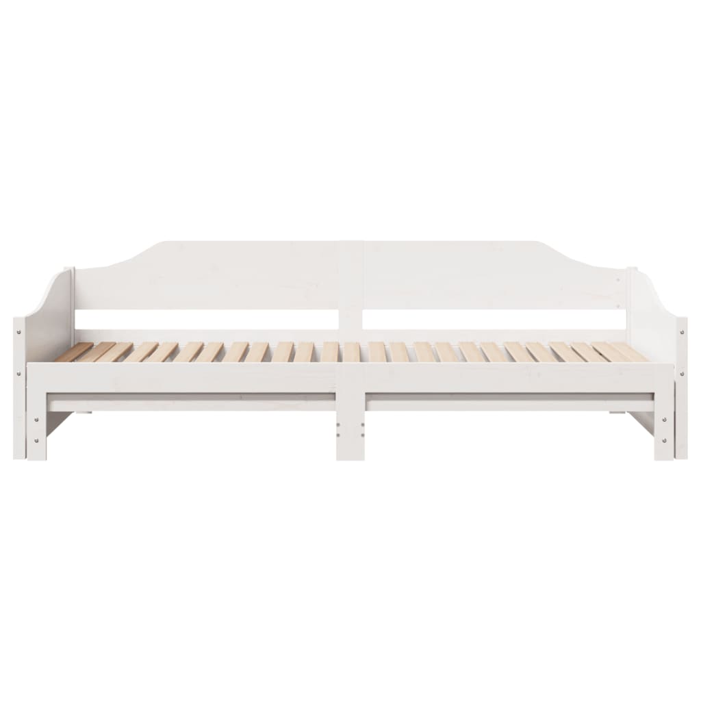 Sofá-cama com gavetão 90x190 cm madeira de pinho maciça branco