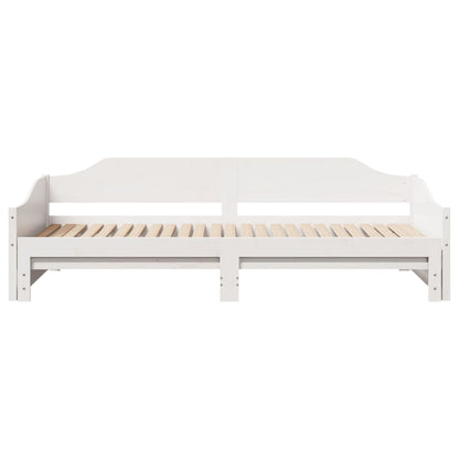 Sofá-cama com gavetão 90x190 cm madeira de pinho maciça branco