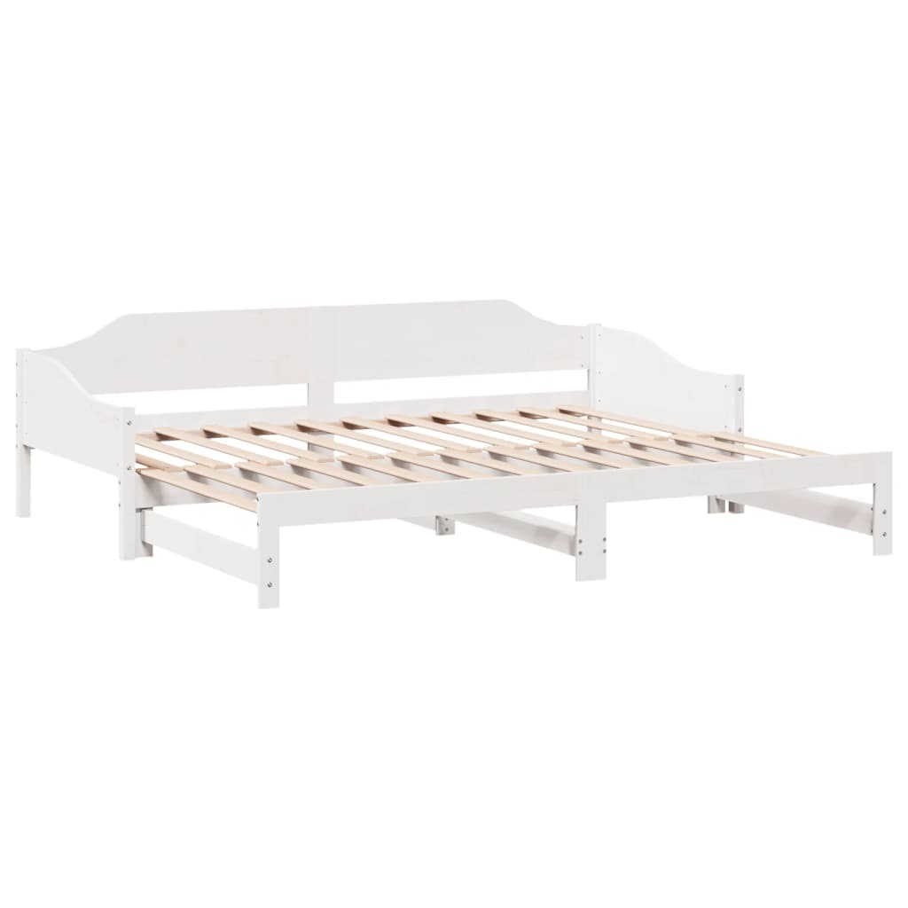 Sofá-cama com gavetão 90x190 cm madeira de pinho maciça branco