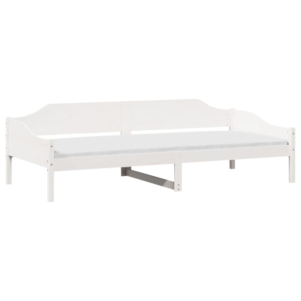 Estrutura de cama sem colchão 80x200 cm pinho maciço branco