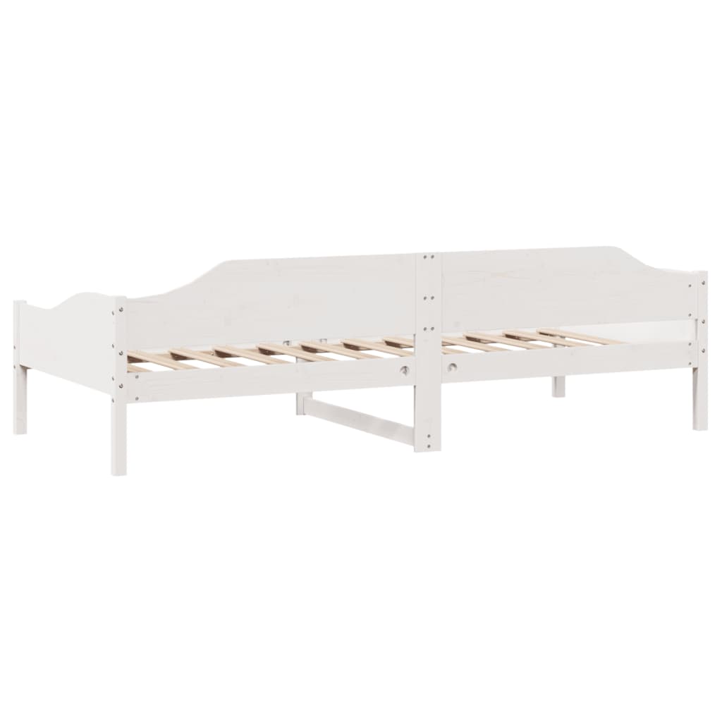 Estrutura de cama sem colchão 80x200 cm pinho maciço branco