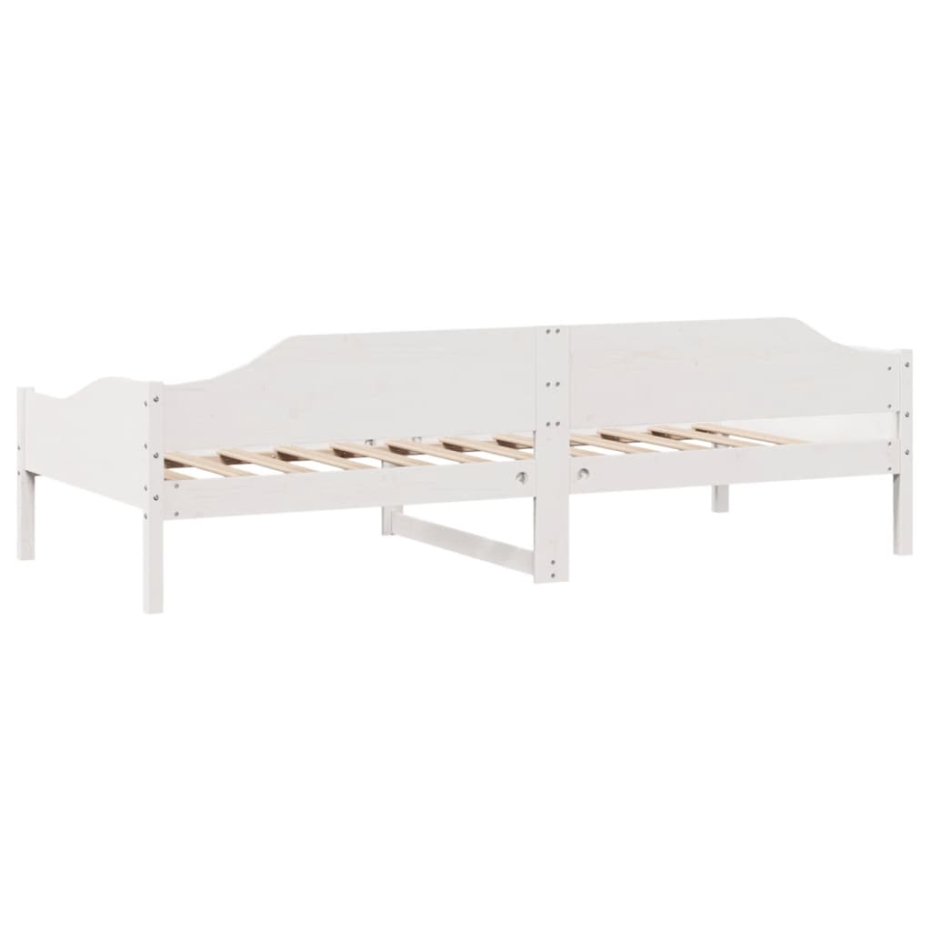 Cama sem colchão 90x200 cm madeira de pinho maciça branco