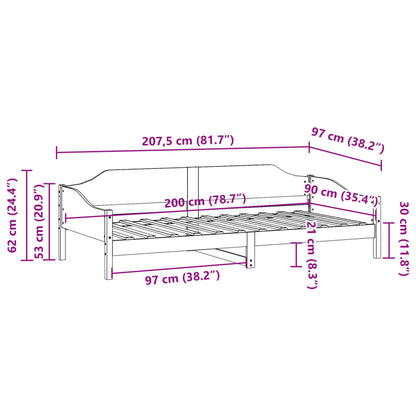 Cama sem colchão 90x200 cm madeira de pinho maciça branco