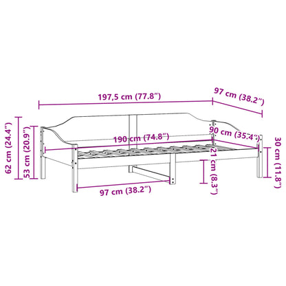 Estrutura de cama 90x190 cm madeira de pinho maciça