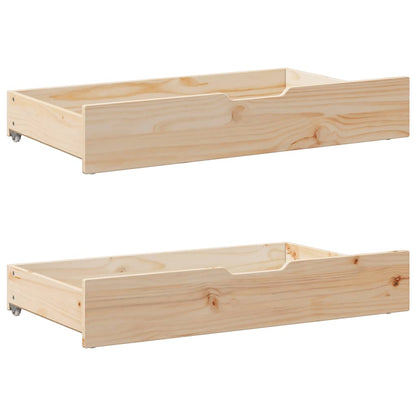 Gavetas para cama com rodas 2 pcs 95x55x16 cm pinho maciço