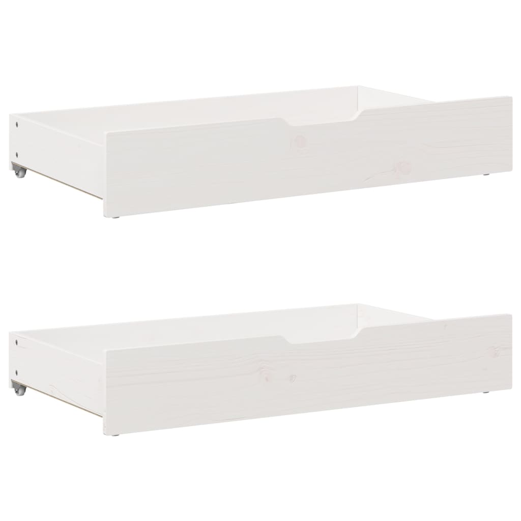 Gavetas para cama 2 pcs 95x55x16 cm pinho maciço branco