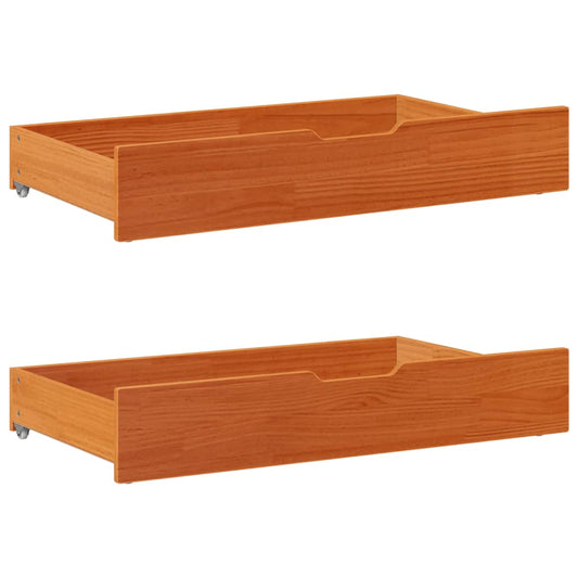 Gavetas para cama 2 pcs 95x55x16 cm pinho maciço castanho-mel