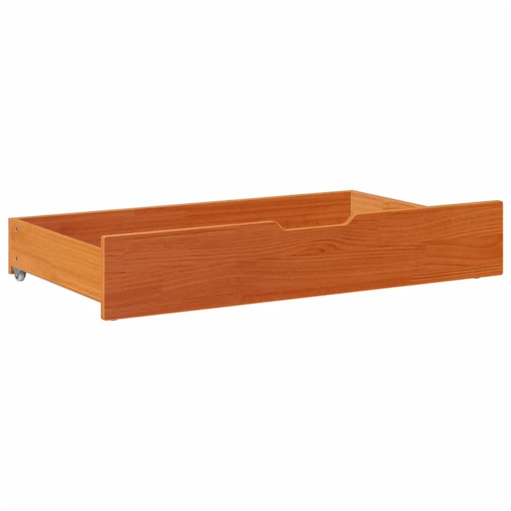 Gavetas para cama 2 pcs 95x55x16 cm pinho maciço castanho-mel