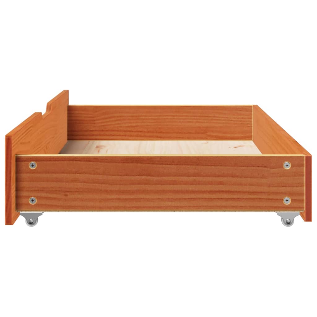 Gavetas para cama 2 pcs 95x55x16 cm pinho maciço castanho-mel