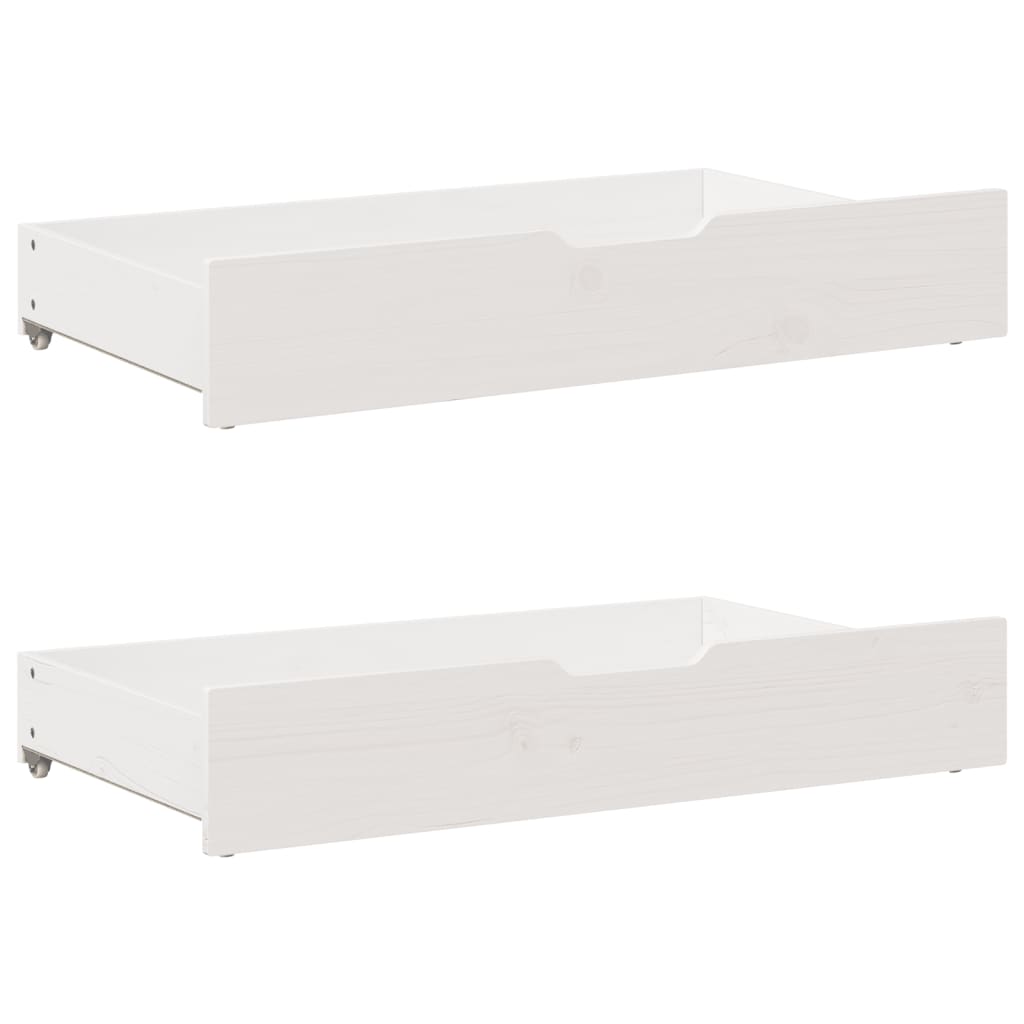 Gavetas para cama 2 pcs 90x55x16 cm pinho maciço branco