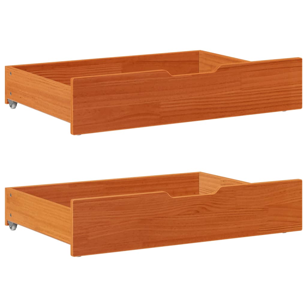 Gavetas para cama 2 pcs 85x55x16 cm pinho maciço castanho-mel