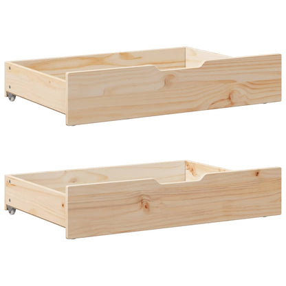 Gavetas para cama com rodas 2 pcs 80x55x16 cm pinho maciço