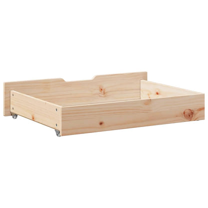 Gavetas para cama com rodas 2 pcs 80x55x16 cm pinho maciço