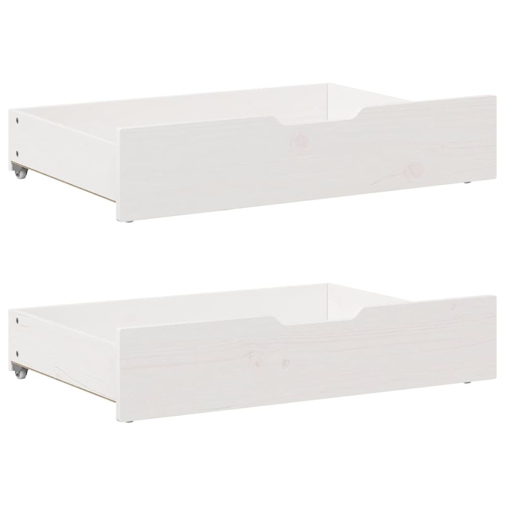 Gavetas para cama 2 pcs 80x55x16 cm pinho maciço branco