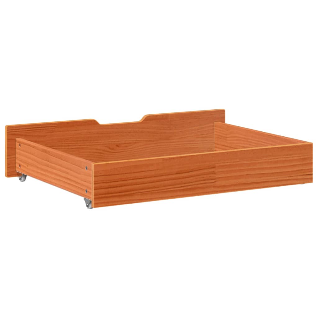 Gavetas para cama 2 pcs 80x55x16 cm pinho maciço castanho-mel