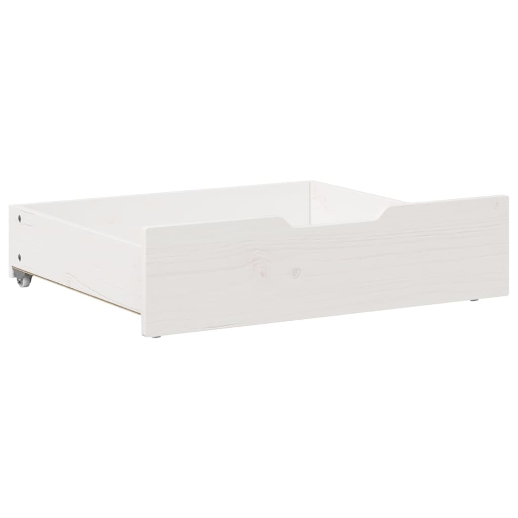 Gavetas para cama 2 pcs 75x55x16 cm pinho maciço branco