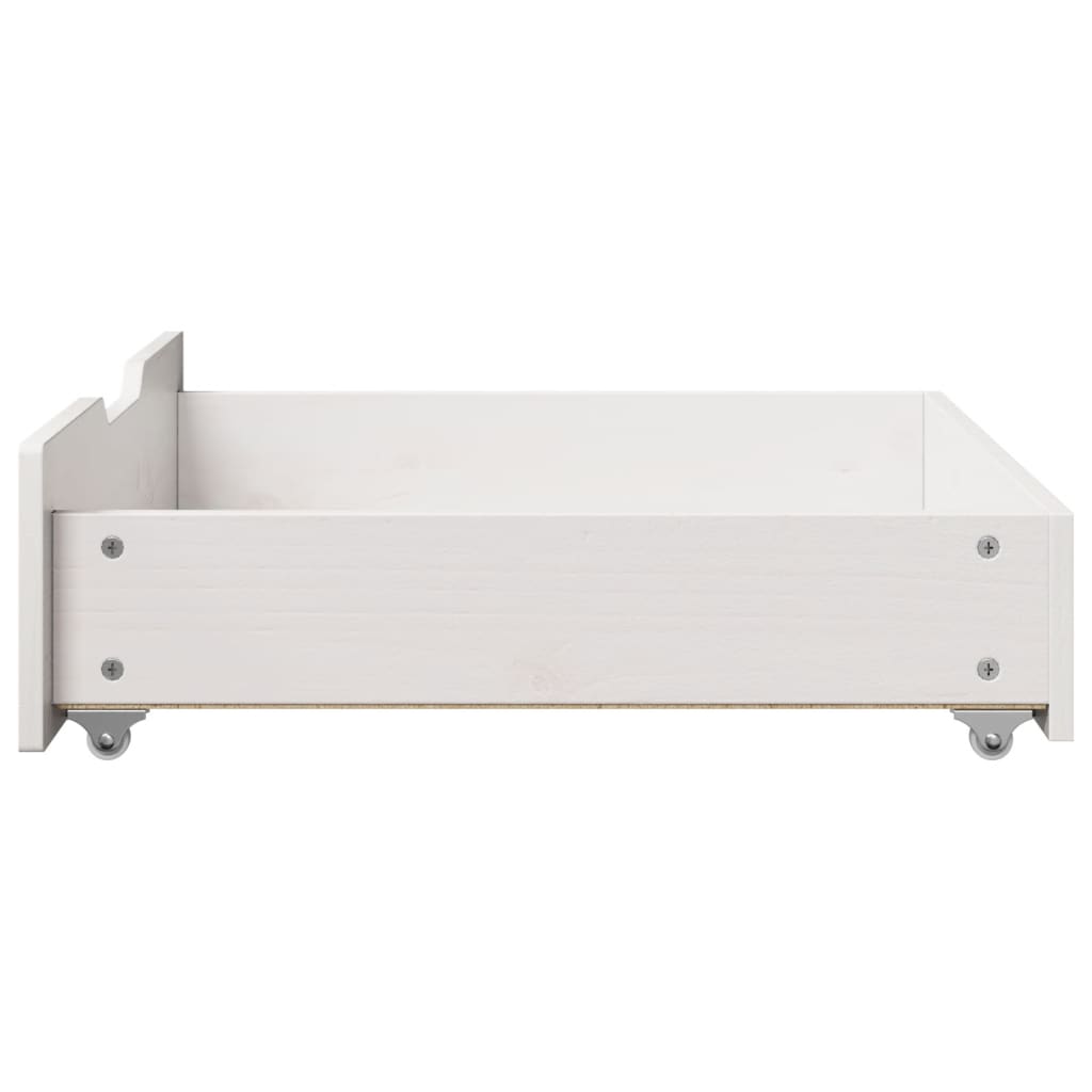 Gavetas para cama 2 pcs 75x55x16 cm pinho maciço branco