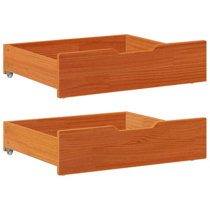 Gavetas para cama 2 pcs 75x55x16 cm pinho maciço castanho-mel