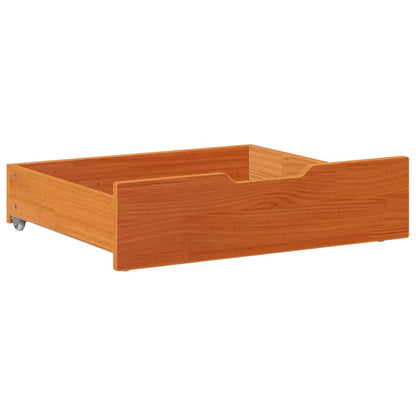 Gavetas para cama 2 pcs 75x55x16 cm pinho maciço castanho-mel