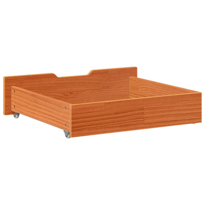 Gavetas para cama 2 pcs 75x55x16 cm pinho maciço castanho-mel