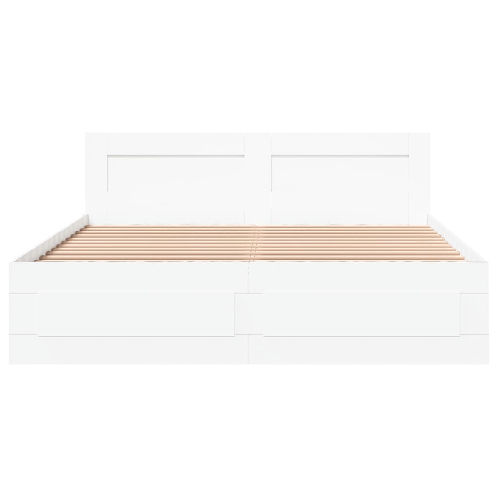 Estrutura cama c/ cabeceira 150x200 cm derivados madeira branco