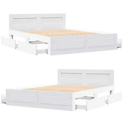 Estrutura cama c/ cabeceira 150x200 cm derivados madeira branco