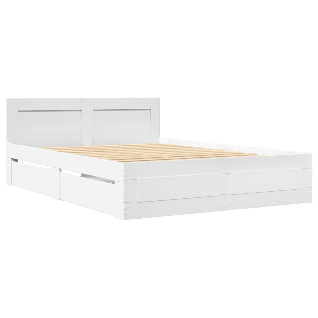 Estrutura cama c/ cabeceira 135x190 cm derivados madeira branco