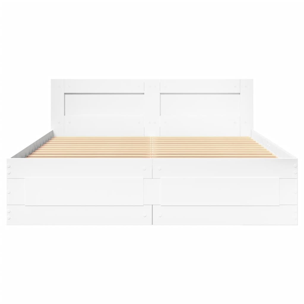 Estrutura cama c/ cabeceira 135x190 cm derivados madeira branco