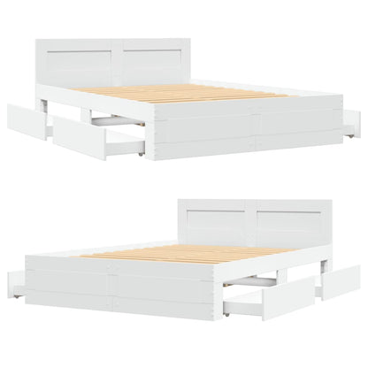 Estrutura cama c/ cabeceira 135x190 cm derivados madeira branco