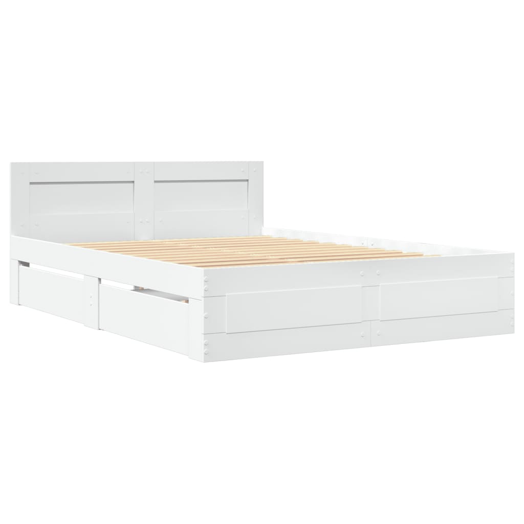 Estrutura cama c/ cabeceira 120x190 cm derivados madeira branco