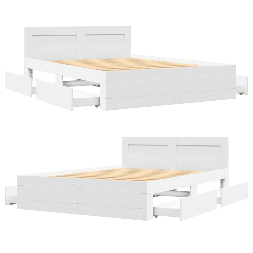 Estrutura cama c/ cabeceira 120x190 cm derivados madeira branco