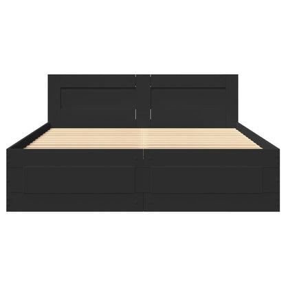 Estrutura cama c/ cabeceira 120x190 cm derivados madeira preto