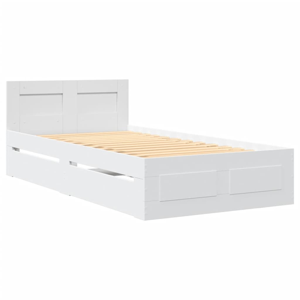 Estrutura cama c/ cabeceira sem colchão 90x190 cm branco