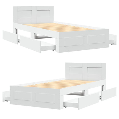 Estrutura cama c/ cabeceira sem colchão 90x190 cm branco