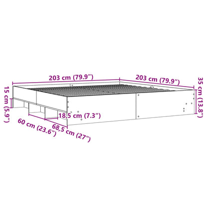 Estrutura de cama 200x200 cm derivados de madeira branco