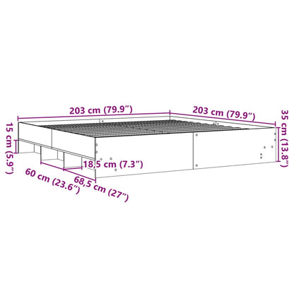 Estrutura de cama 200x200 cm derivados de madeira cinza cimento