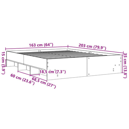 Estrutura de cama 160x200 cm derivados de madeira branco