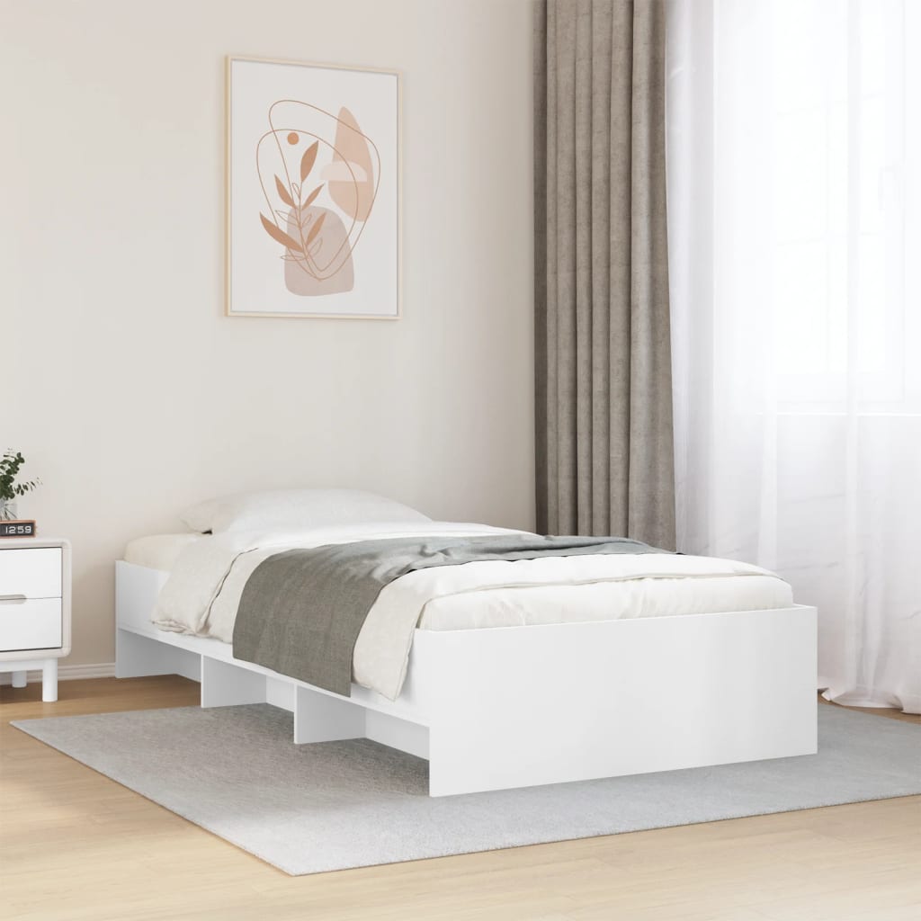 Estrutura de cama 100x200 cm derivados de madeira branco